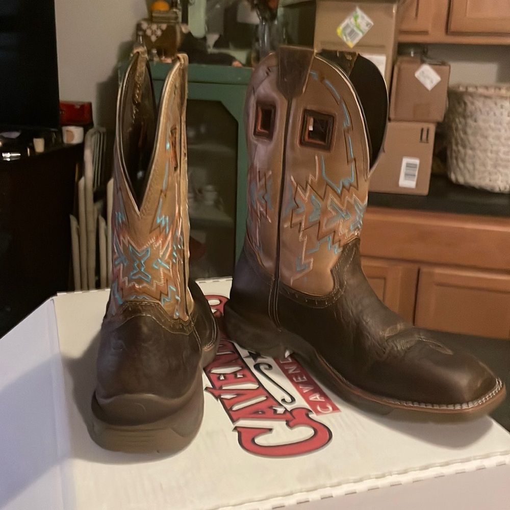 Double H Buffalo Print Work Boots Size 11D - Picture 1 of 3